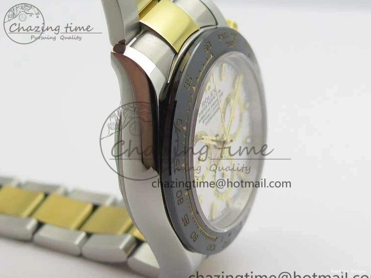 0126 Daytona SS YG Ceramic Bezel JH Best Edition White Dial On SS YG Bracelet A Resilient 3530